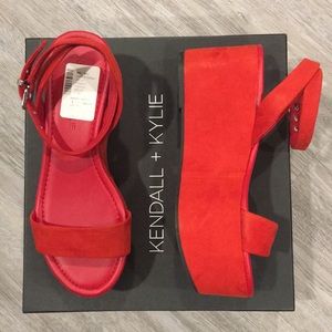 Brand new Kendall + Kylie Red platform sandals